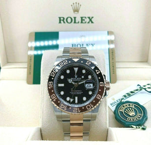 Rolex 40MM Ceramic GMT Master II Rootbeer 18K Stainless Steel Watch Ref 126711