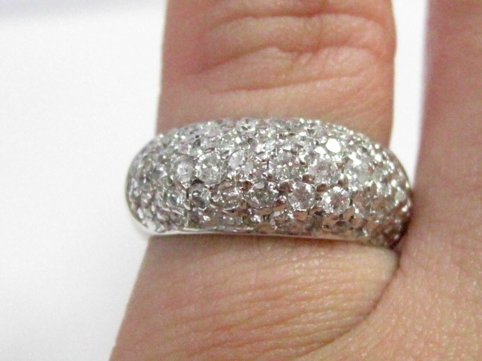 Fine 5mm Wide 1.25TCW Round Cut Diamond Ring/Band G SI1 Size 6.75 14k White Gold