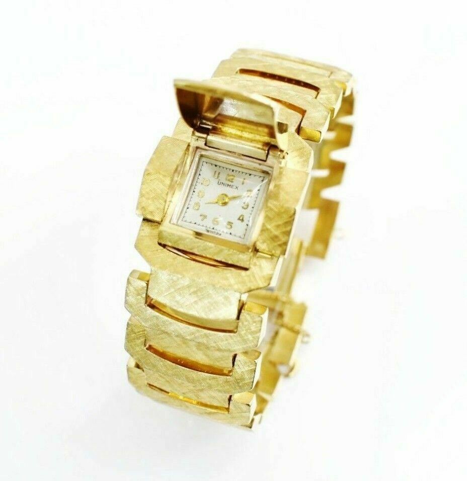 UNIMEX 14K Yellow Gold Bracelet Watch