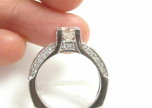 2.32 TCW Princess Cut Diamond Engagement Ring Size 6.75 H SI2 14k White Gold