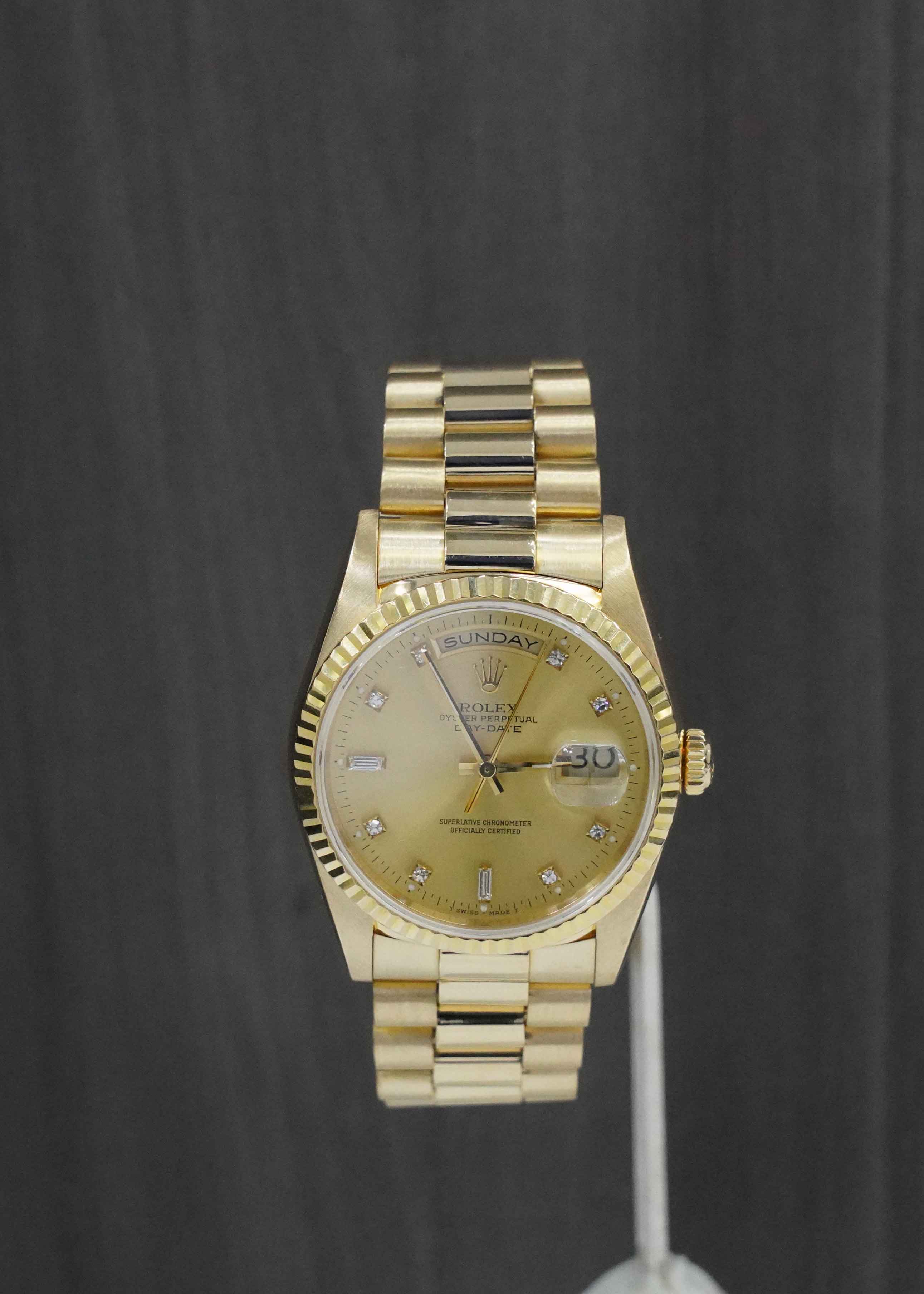 Rolex DayDate President with Factory Diamond Dial 36mm 18238