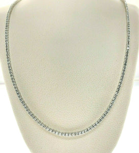 Custom Made 4.75 Carats Round Diamond Tennis Eternity Necklace 18K White Gold