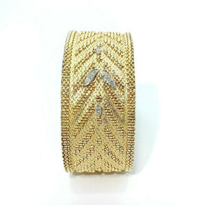Mesh Bracelet Estate Antique 1970's 0.24 Carats Diamond Solid 18K Yellow Gold