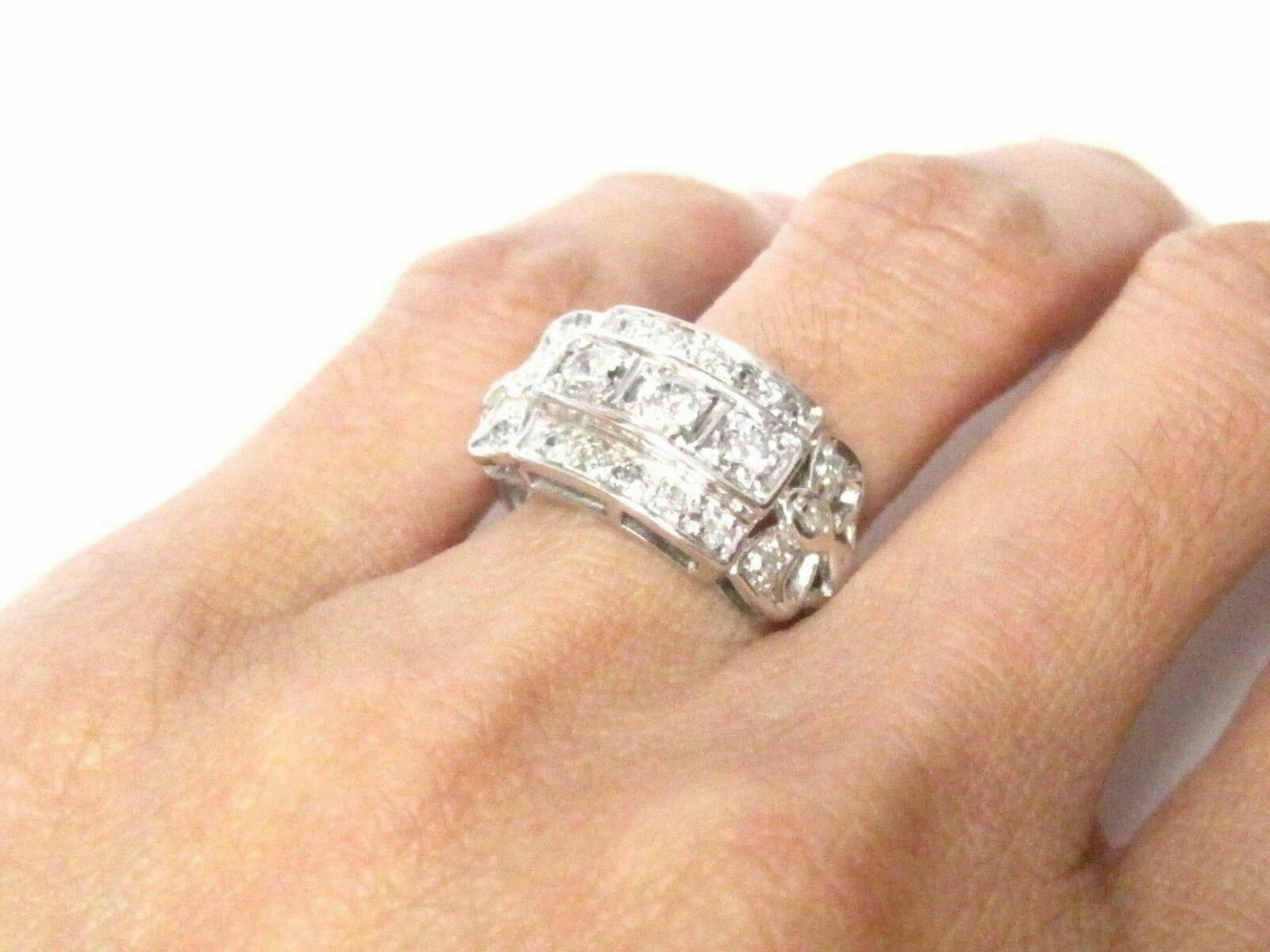 Fine Round Brilliants Antique InsPired Diamond Ring 14kt White Gold