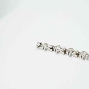 Tennis Bracelet Diamond 14Kt WG 5.10 Carats Baguette cut Diamonds