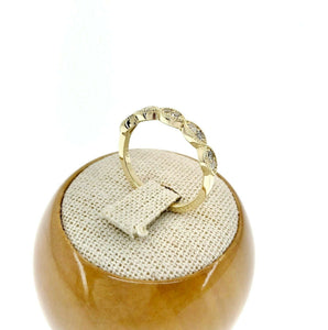 0.22 Carats t.w. Diamond Stack Ring/Wedding Band 14K Yellow Gold Round Diamonds