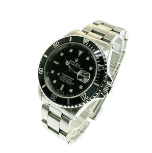 Rolex Black Submariner Date Stainless Steel Watch Ref 16610 Vintage L Serial