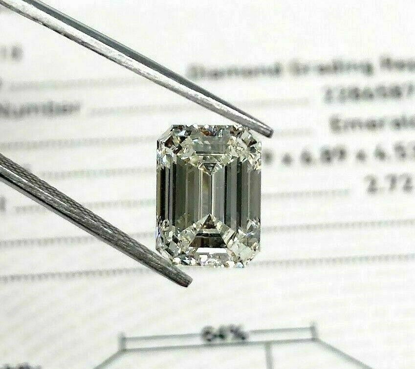 Loose GIA Diamond - 2.72 Carats GIA Emerald Cut K VVS2 Diamond