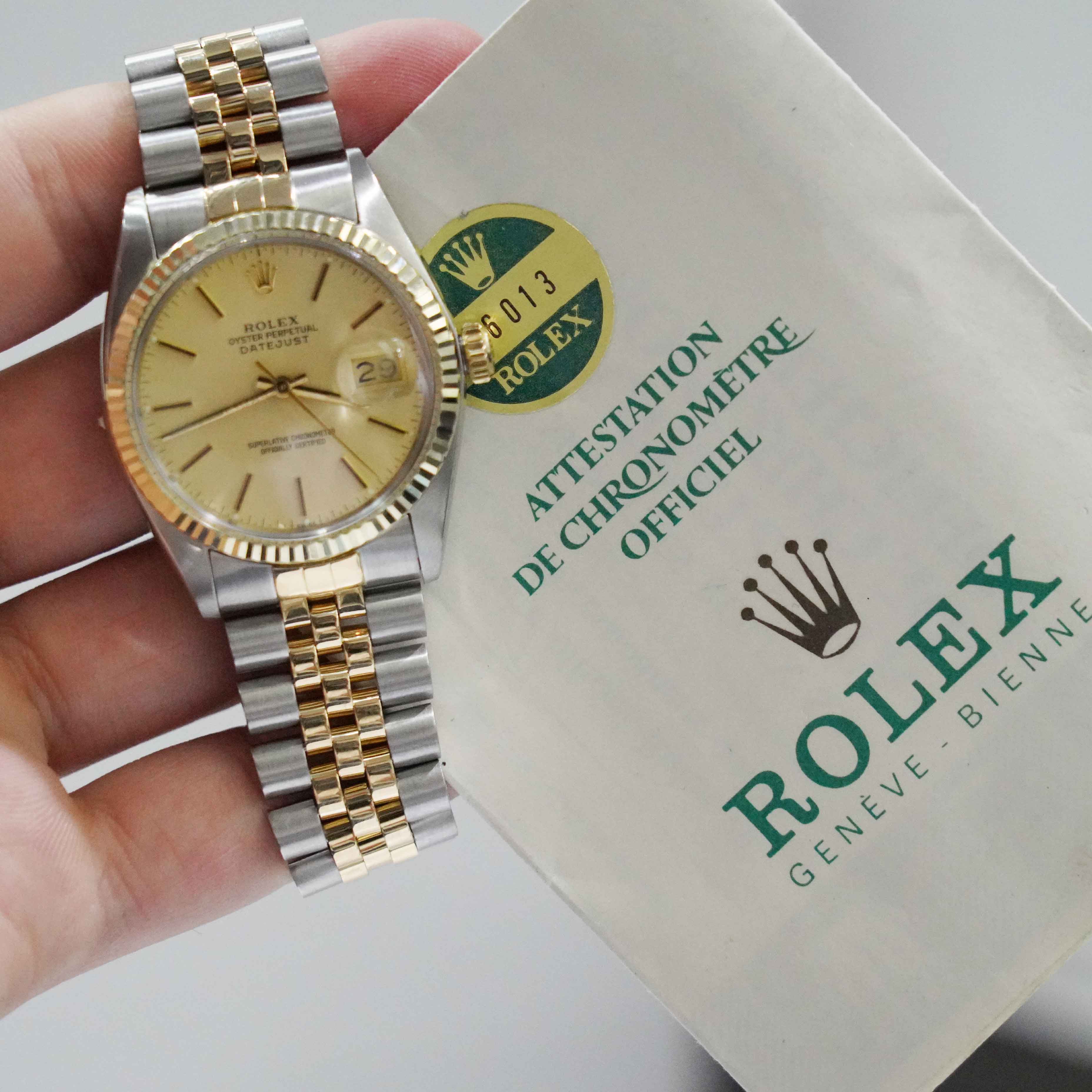 DateJust 36mm Two Tone Champagne Dial 16013