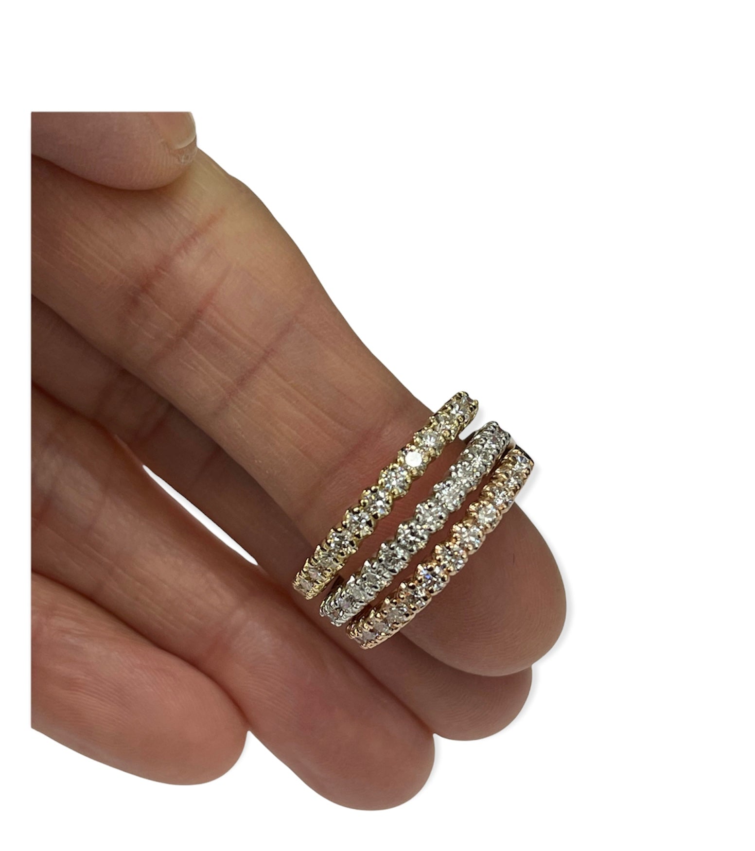 Tri Gold Stackable Rings