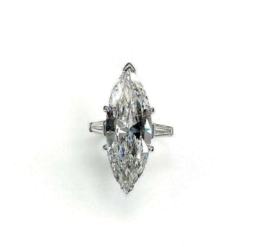 Out of this World 7.22ct AGS Certified F/SI2 Marquise Diamond Platinum Ring