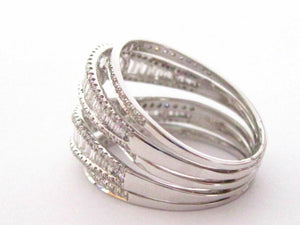 2.00 TCW Round & Baguette Diamonds Cocktail Ring Size 7 G VS2 18k White Gold