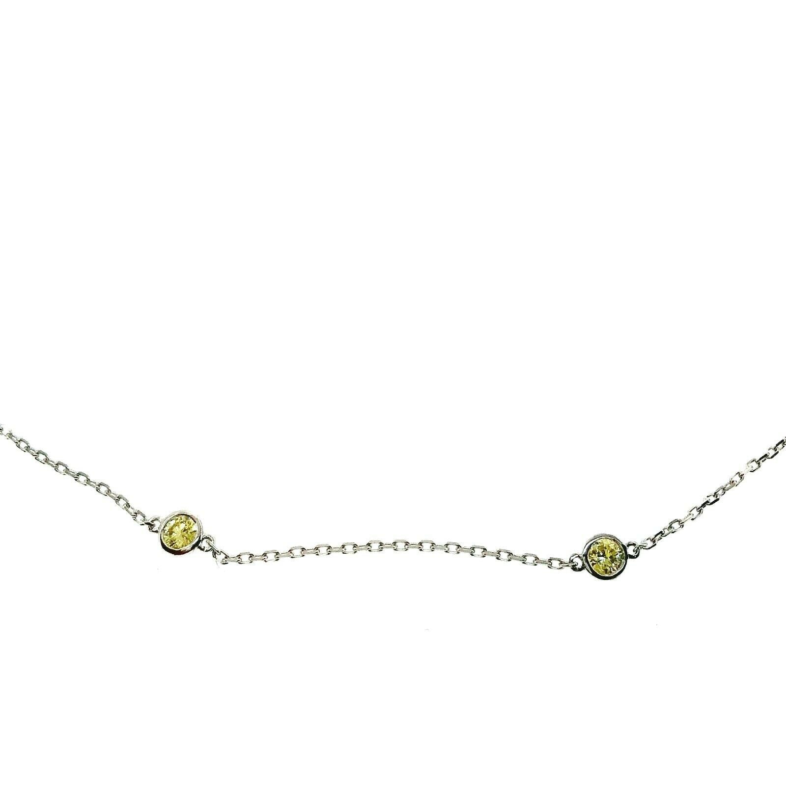 1.10 Carats Hand Assembled Fancy Yellow Diamond by The Yard Necklace Chain