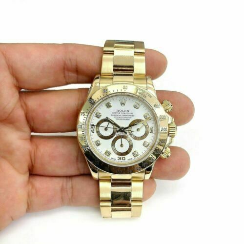 Rolex Daytona Ref 16528 A Serial Factory Diamond Dial ZENITH MOVEMENT 18K