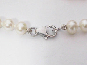 18" Pearls & Diamonds Detachable Pendant Strand/String Necklace 14kt YG