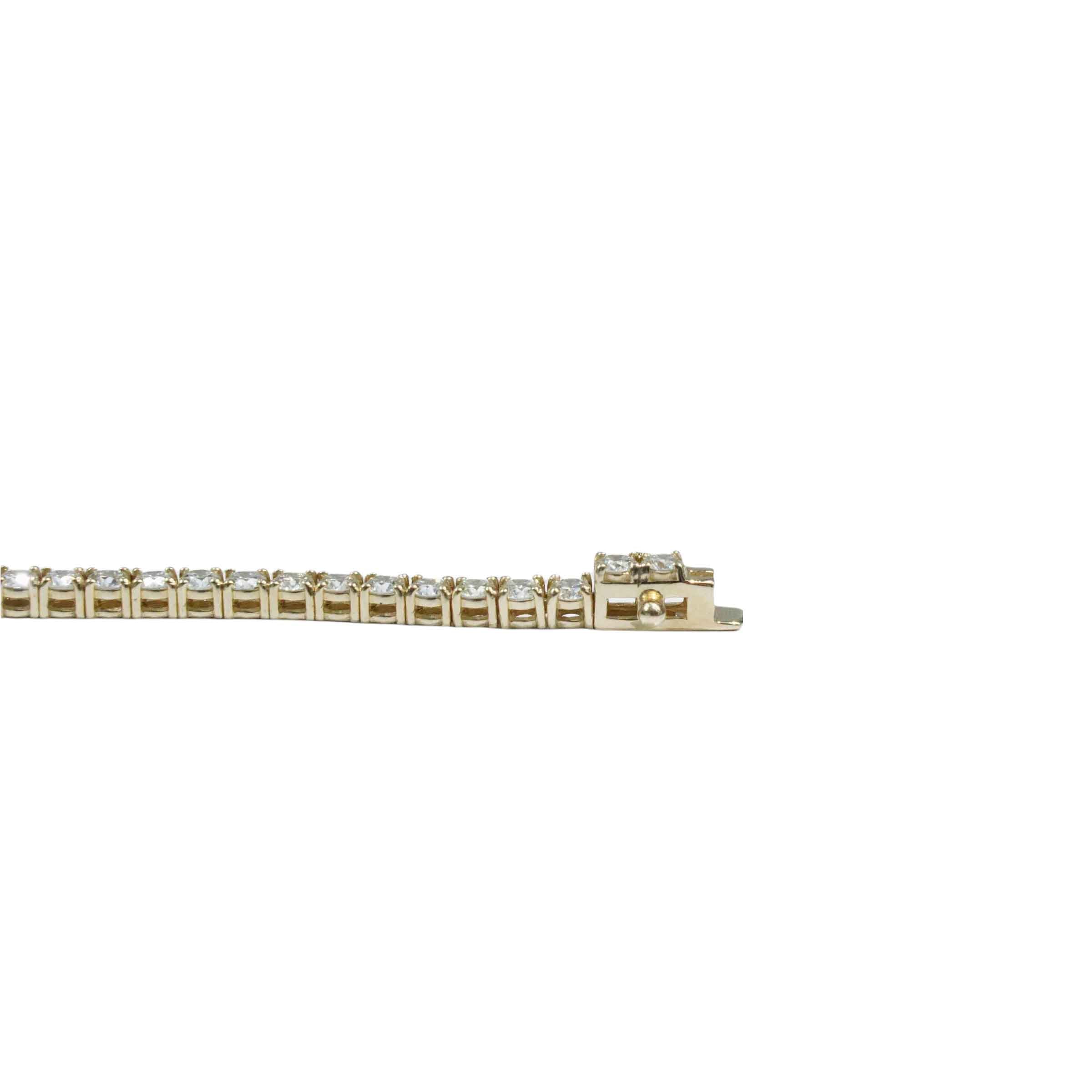 11.97 Carats t.w. Diamond Tennis Bracelet 14K Yellow Gold D-F Color