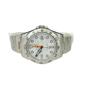 Rolex 42MM Polar Explorer II Stainless Watch Ref # 216570 Bezel Engraved
