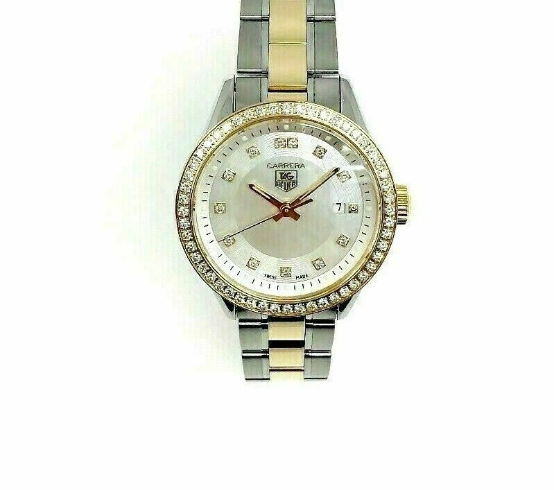 Tag Heuer 29MM Lady Carrera 18K Yellow Steel Watch Factory MOP Dial and Bezel
