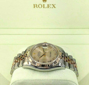 Rolex 36mm Datejust 18K Rose Gold Watch 18K Rose Gold Stainless Steel Ref 116231