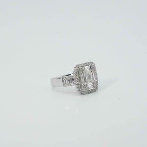 Diamond Wedding Anniversary Ring 2.33 Carats 18K White Gold