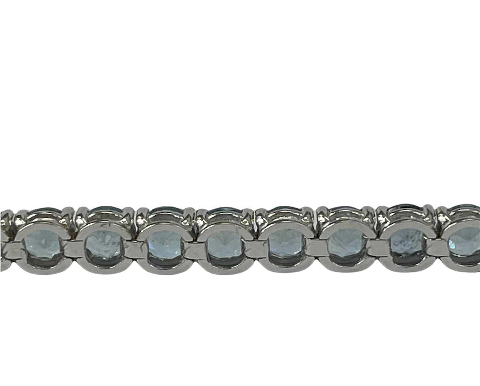 Aquamarine Natural Gem Tennis Bracelet 16.50 Carats White Gold 14kt