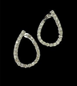 Round Brilliants Semi-Oval Twist Hoop Diamond Earrings 3.75 carats