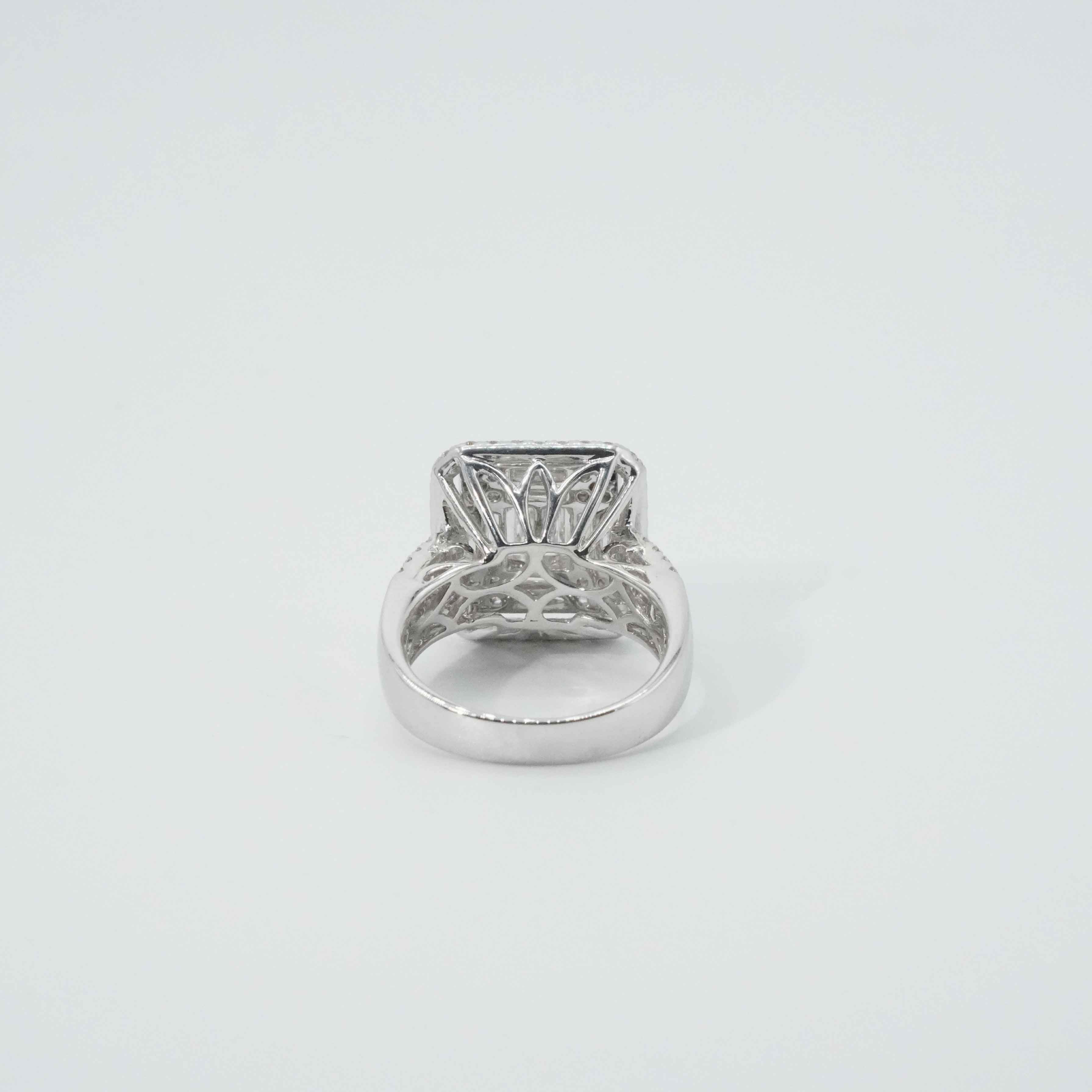 Diamond Wedding Anniversary Ring 2.33 Carats 18K White Gold
