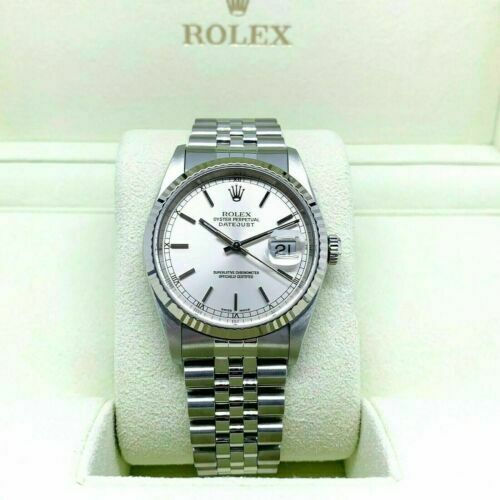 Rolex 36MM Datejust Watch 18K Gold/Stainless Ref # 16234 Factory Dial Box Papers