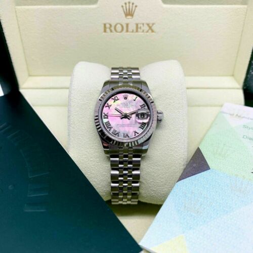 Rolex 26MM Lady Datejust 18 Karat Gold Stainless MOP Ref # 179174 Box Papers