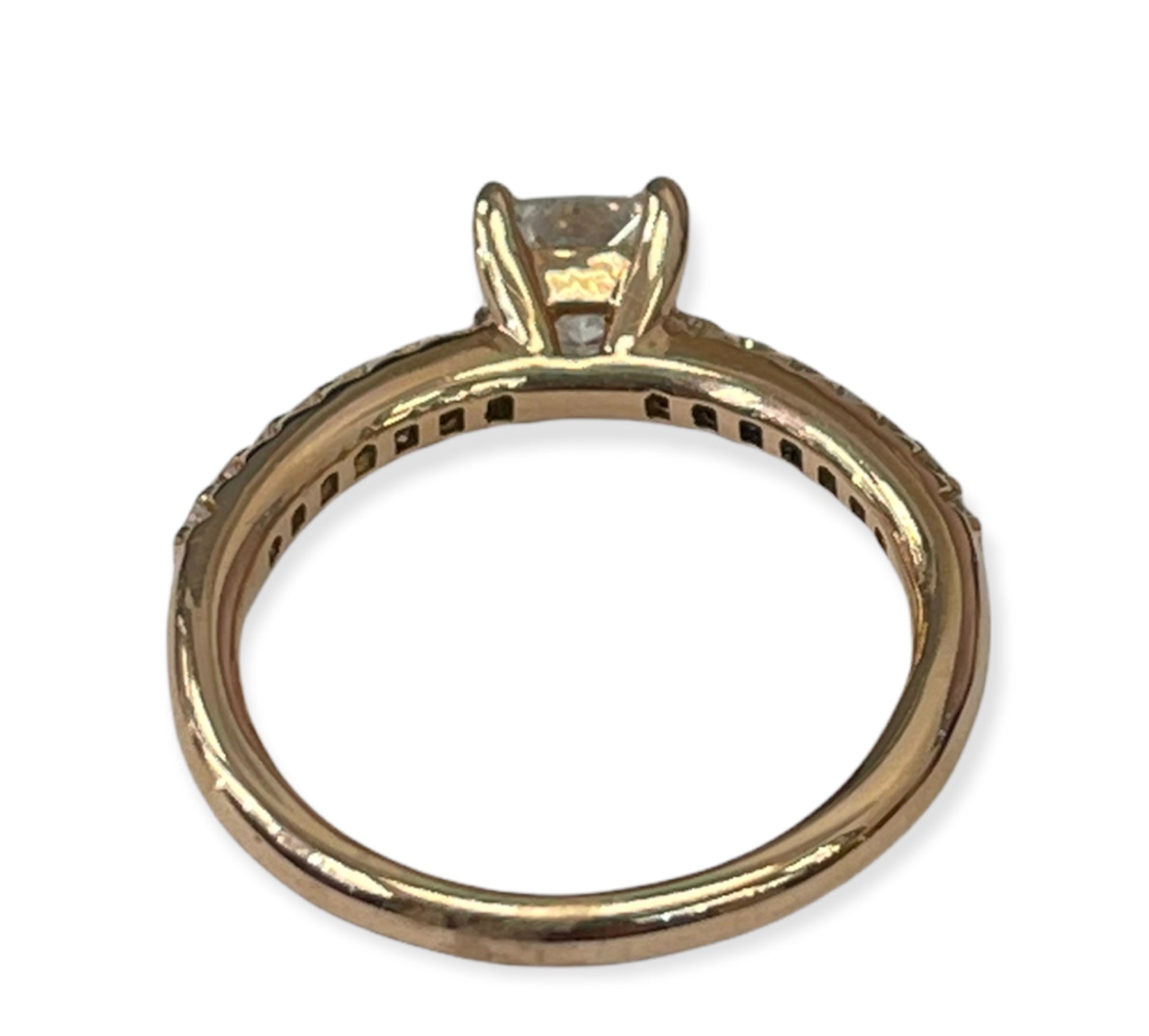 Princess Cut Diamond Solitaire Engagement Ring Rose Gold 14kt
