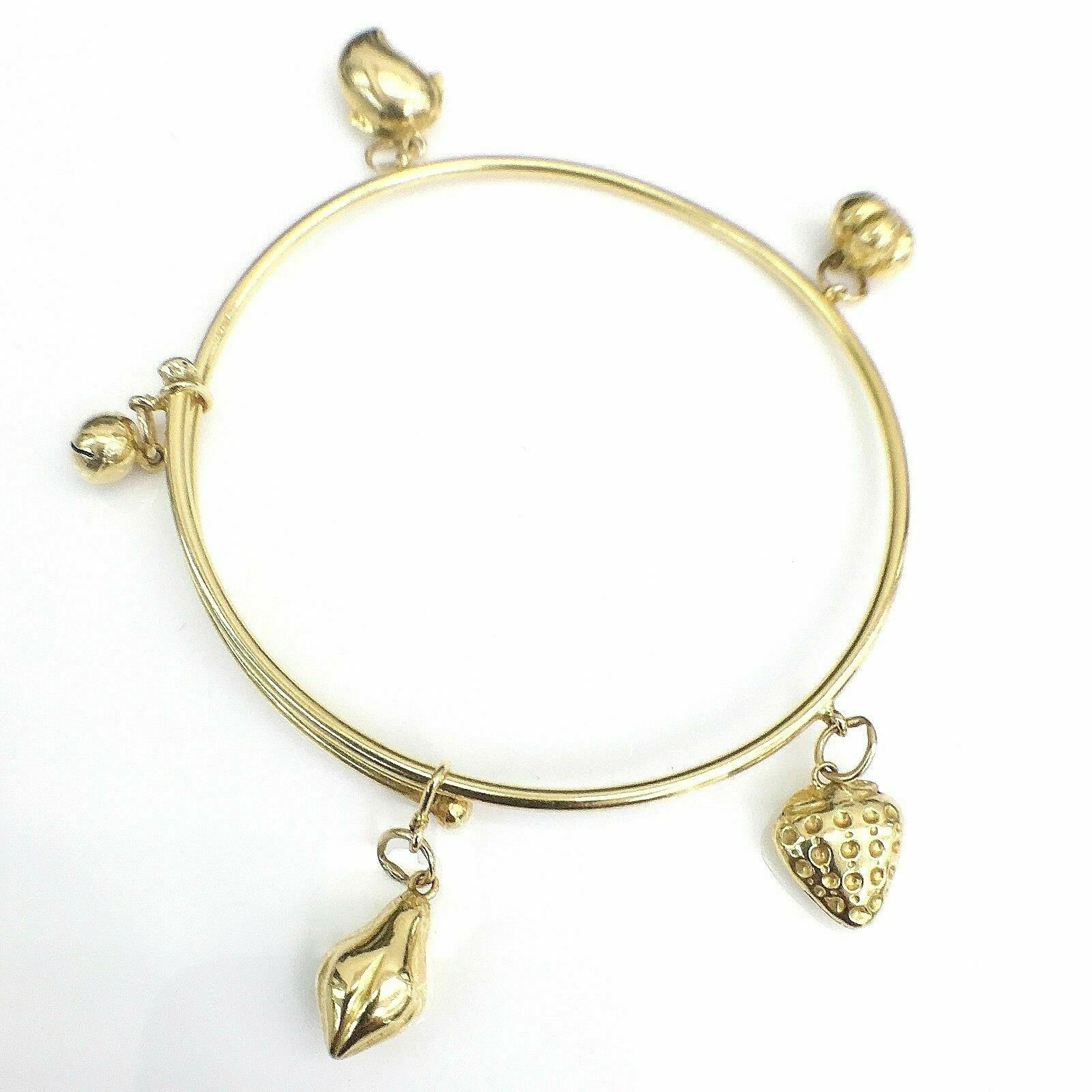 Solid 18K Yellow Gold Rattle Bangle 7.1 Grams Petite