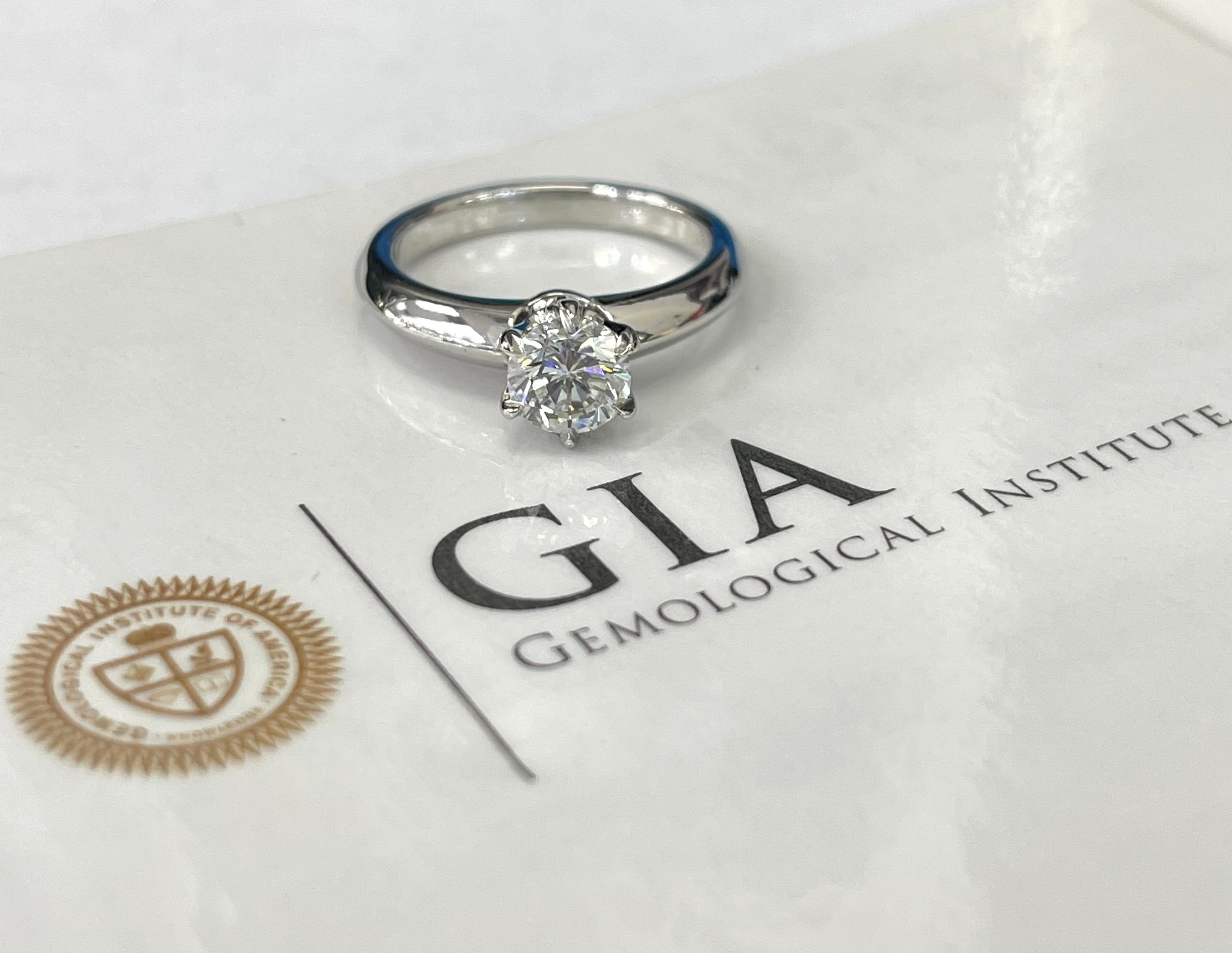 GIA Certified Round Brilliants Solitaire Diamond Ring .72 carats