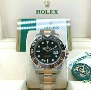 Rolex 40MM Ceramic GMT Master II Rootbeer 18K Stainless Steel Watch Ref 126711