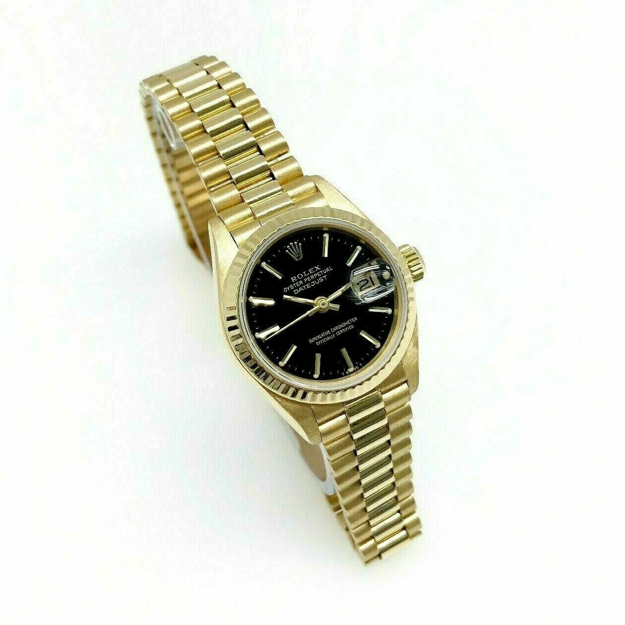 Rolex 26MM Lady President Datejust 18 Karat Yellow Gold Watch Ref # 69178