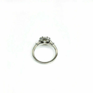 1.68 Carats Cushion and Round Cut Diamond Halo Engagement Ring 1.02 Carat Center