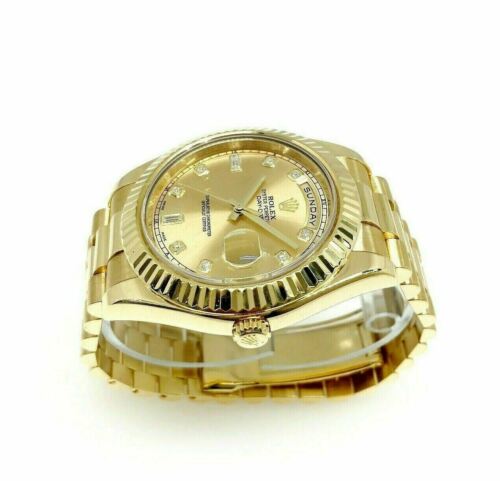 Rolex 41mm Day Date President Watch Solid 18K Gold Factory Diamond Dial 211Grams