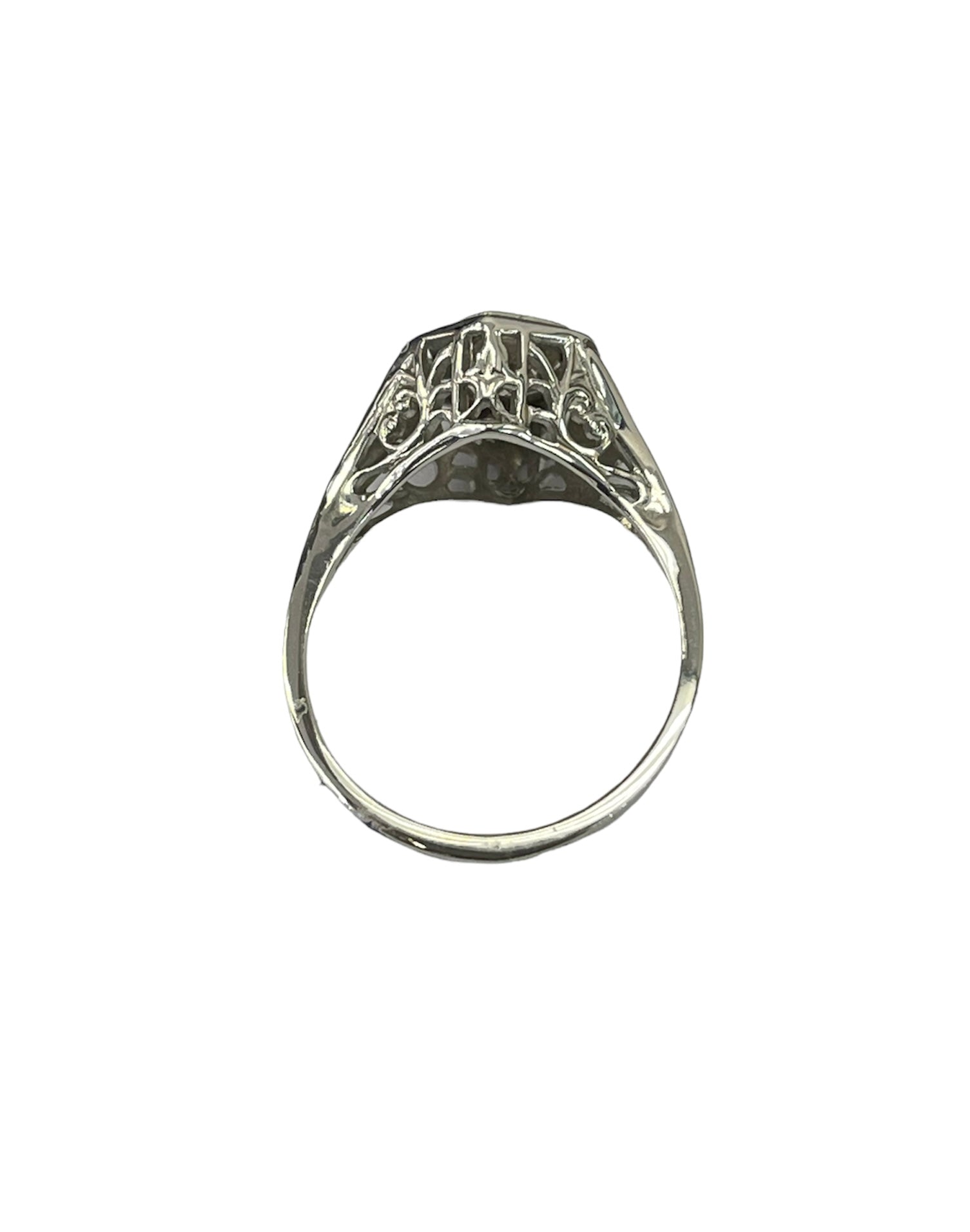 Antique Art Deco Diamond Wedding Engagement Ring Circa 1940's 0.50 Carats