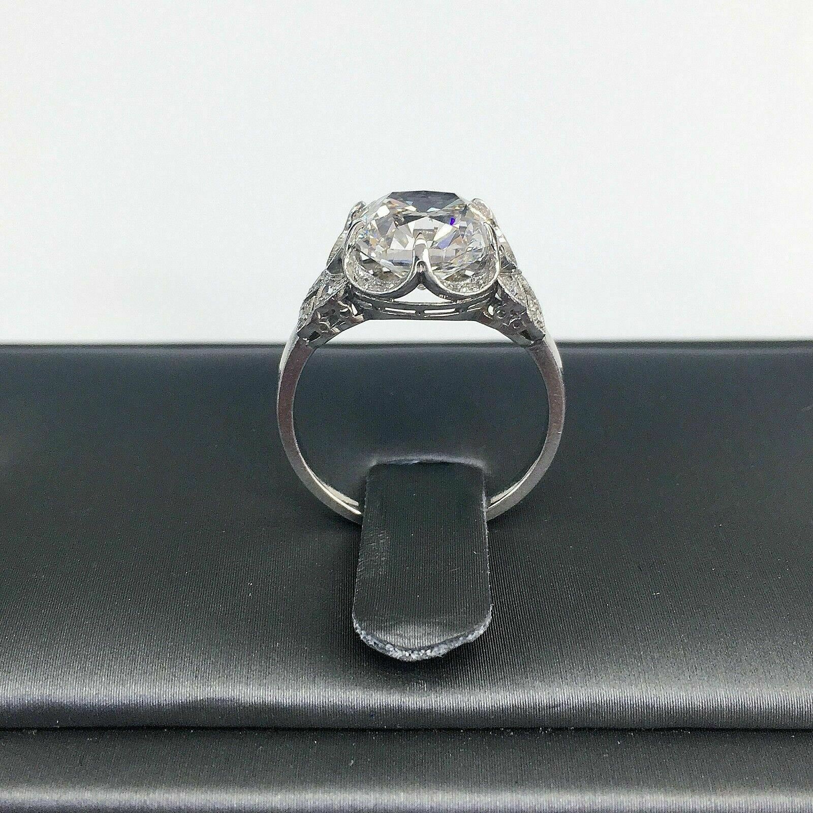 5.52 Carats t.w. Antique Wedding Diamond Ring 5.00 Carats H VVS1 GIA Certificate