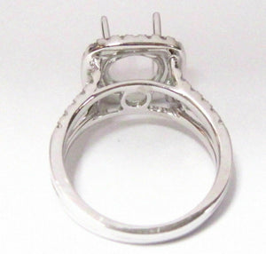 4 Prongs Semi-Mounting for CUSHION or PRINCESS Cut Diamond Ring Engagement 14k