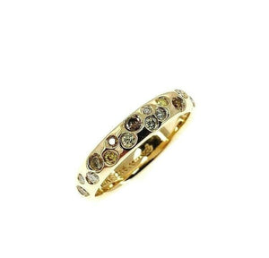 0.98 Carats t.w. Fine Jewelry Fancy Color and White Diamond Bezel Ring 14K Gold
