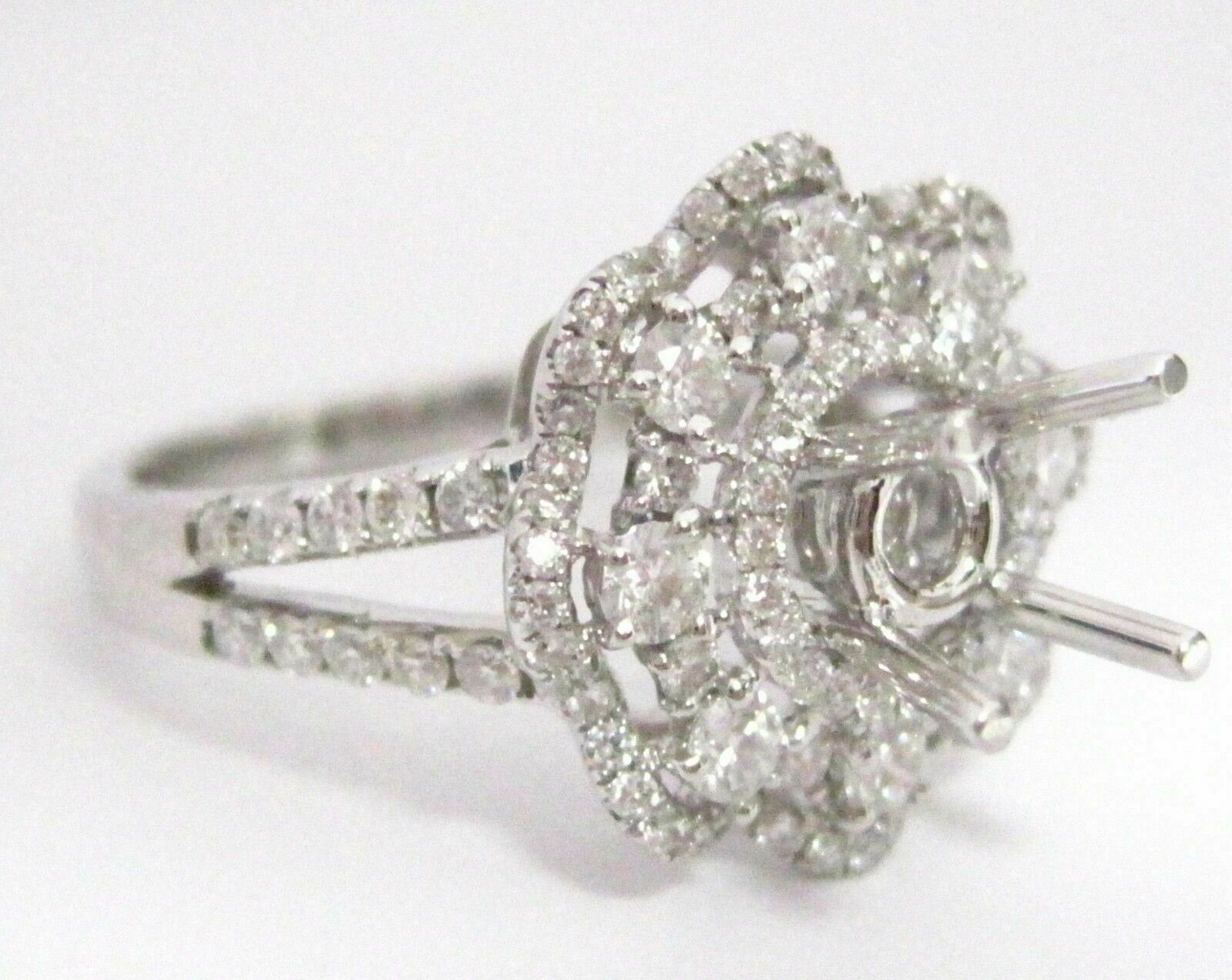 Fine 1.22 TCW 4 Prongs Semi-Mounting Round Brilliant Diamond Engagement Ring