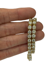 Diamond Tennis Bracelet Round Brilliants Yellow Gold 9.89 Carats