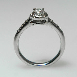 .95 TCW Round Cut Diamond Solitaire Engagement Ring 14K White Gold