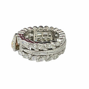 Certified Marquise Pink Diamond Ring With Multi Shaped Diamonds Platinum
