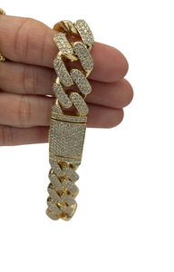 Cuban Link Diamond Bracelet Round Brilliants 10.85 Carats