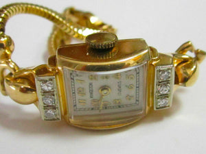 Vintage Women's Kingston Diamond 17 Jewels Yellow Gold Dress Watch Analog 14k YG