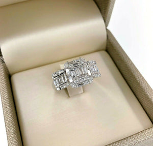 1.48 Carats Diamond Invisible Set Halo Wedding/Anniversary Ring 18K Gold