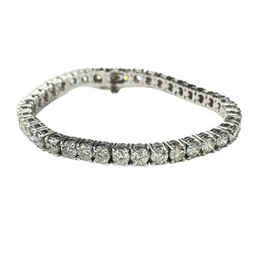 Tennis Bracelet Round Brilliants Diamonds 12.23 Carats White Gold