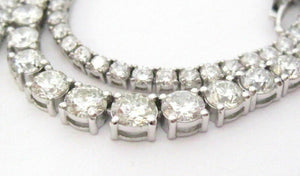 12.55 TCW Round Brilliant Cut Diamond Riviera Necklace F-G VS2 18k White Gold