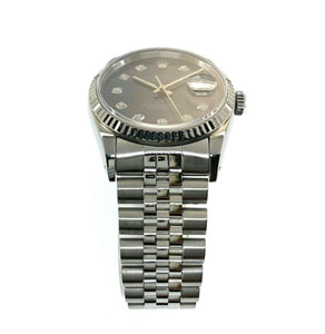 Rolex 36MM Datejust 18K Diamond Dial Jubilee Band Steel Watch Ref 16234 X Serial